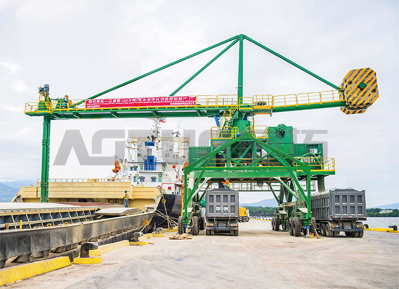 1 000-70 000 DWT 200-1 500 t/h Däck mobil skruv skeppslossare